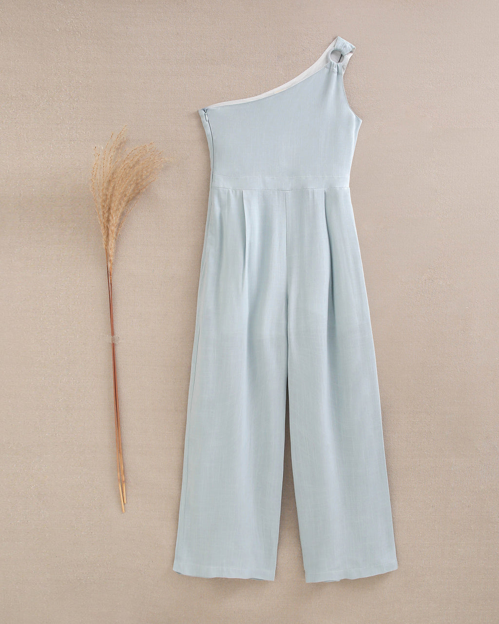 Enterito largo niña azul cielo con hombro asimétrico