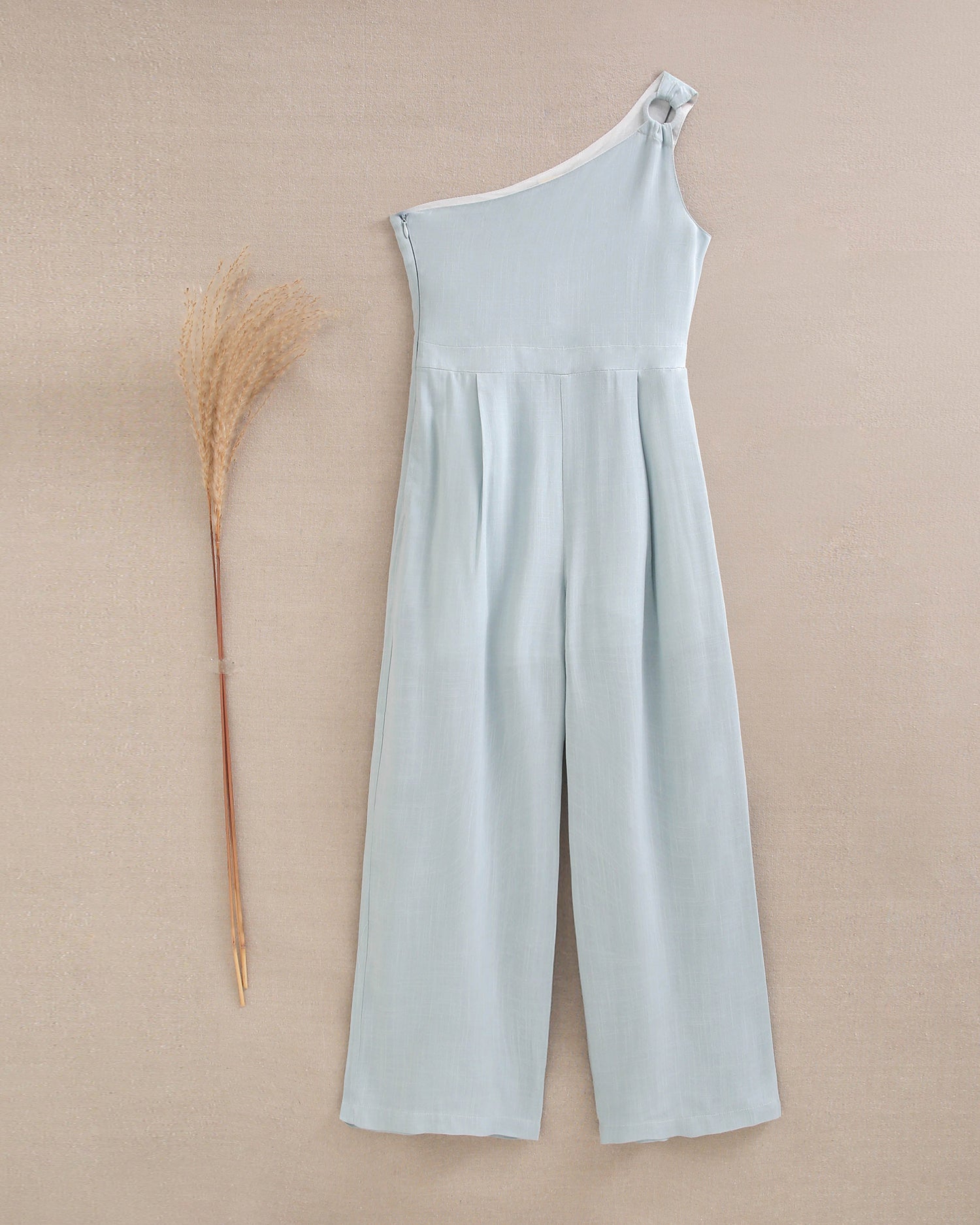 Enterito largo niña azul cielo con hombro asimétrico