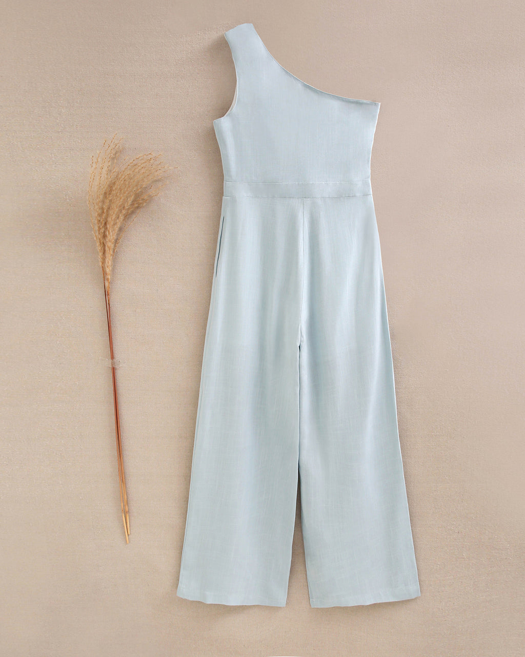 Enterito largo niña azul cielo con hombro asimétrico