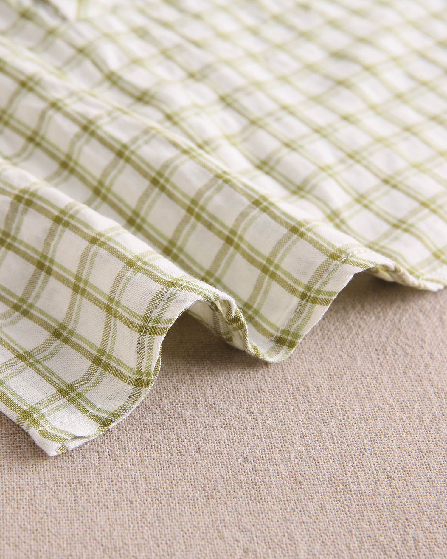 Conjunto bebé niño camisa vichy verde pistacho y short blanco