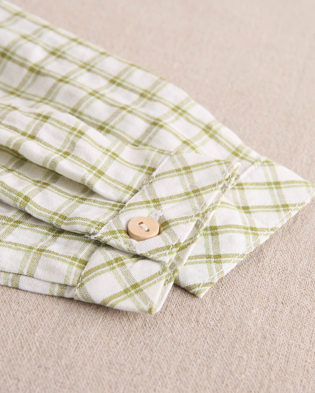 Conjunto bebé niño camisa vichy verde pistacho y short blanco