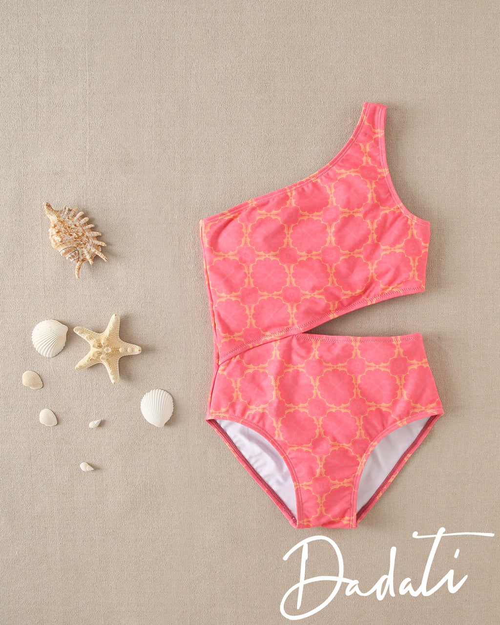 Traje de baño niña trikini rosado