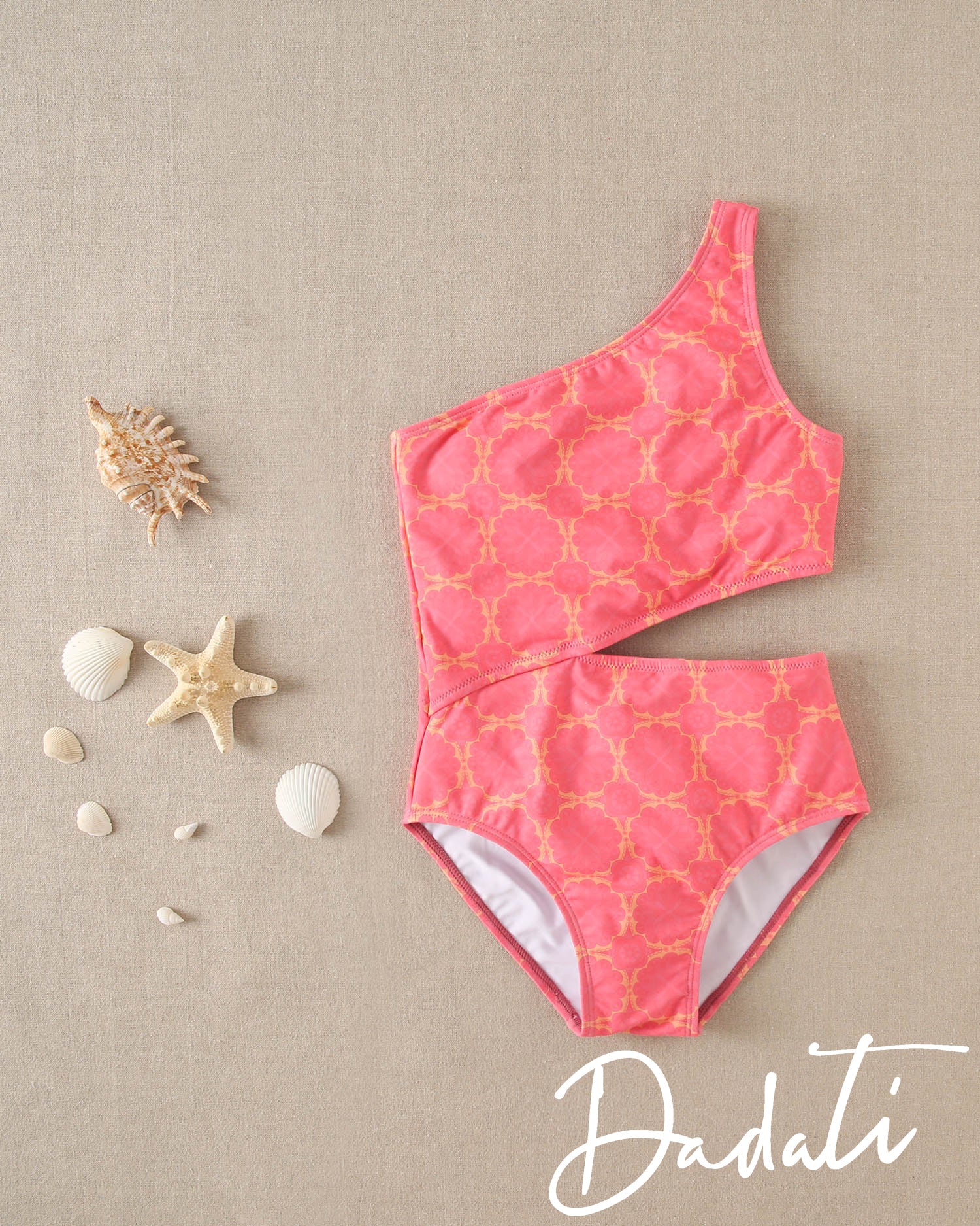 Traje de baño niña trikini rosado