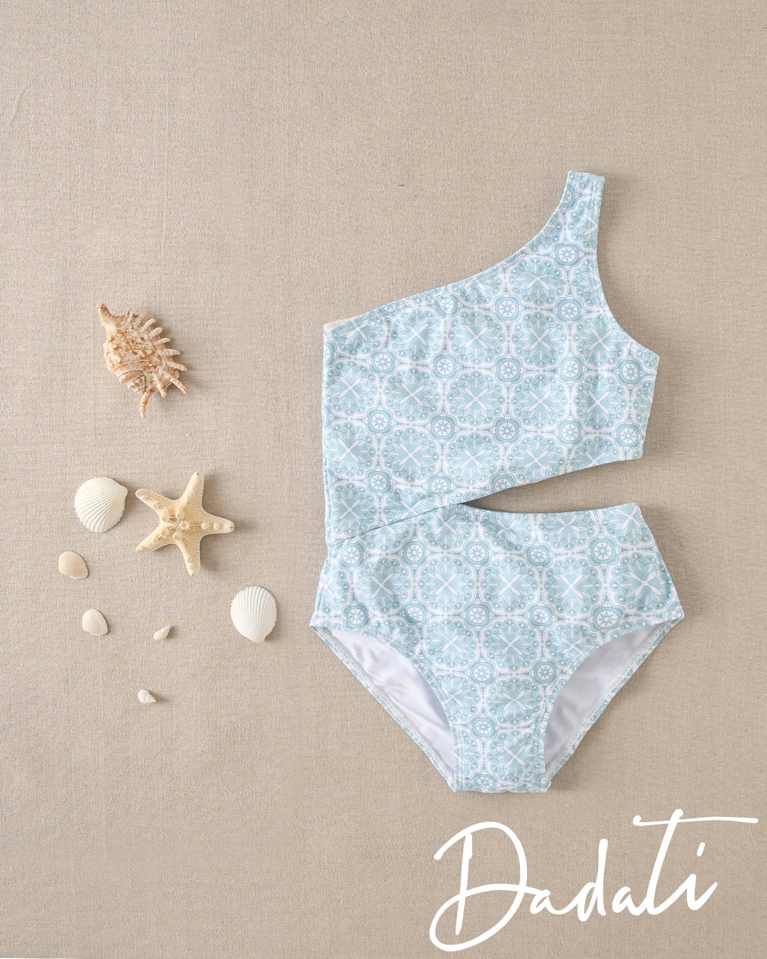 Traje de baño niña trikini celeste