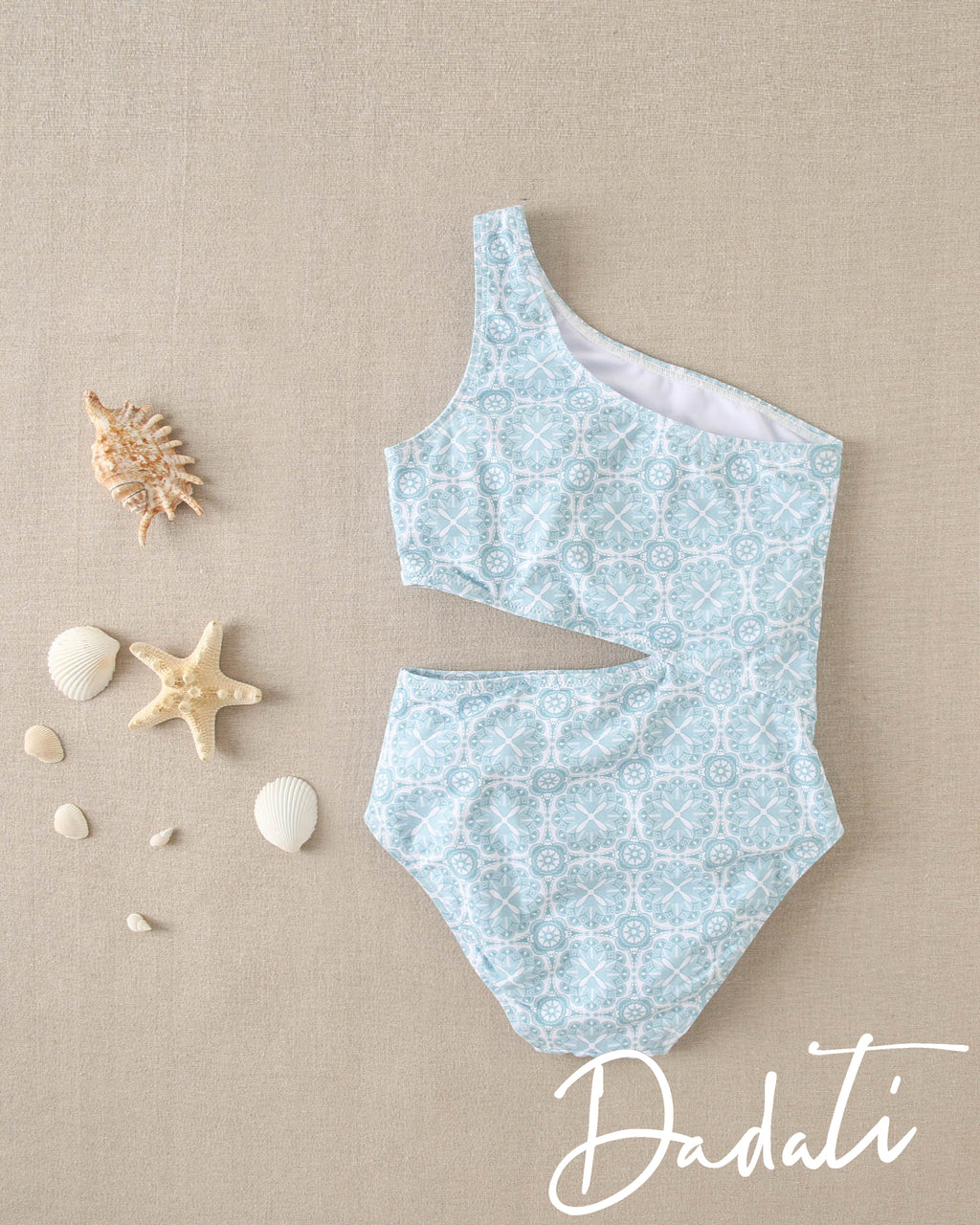 Traje de baño niña trikini celeste