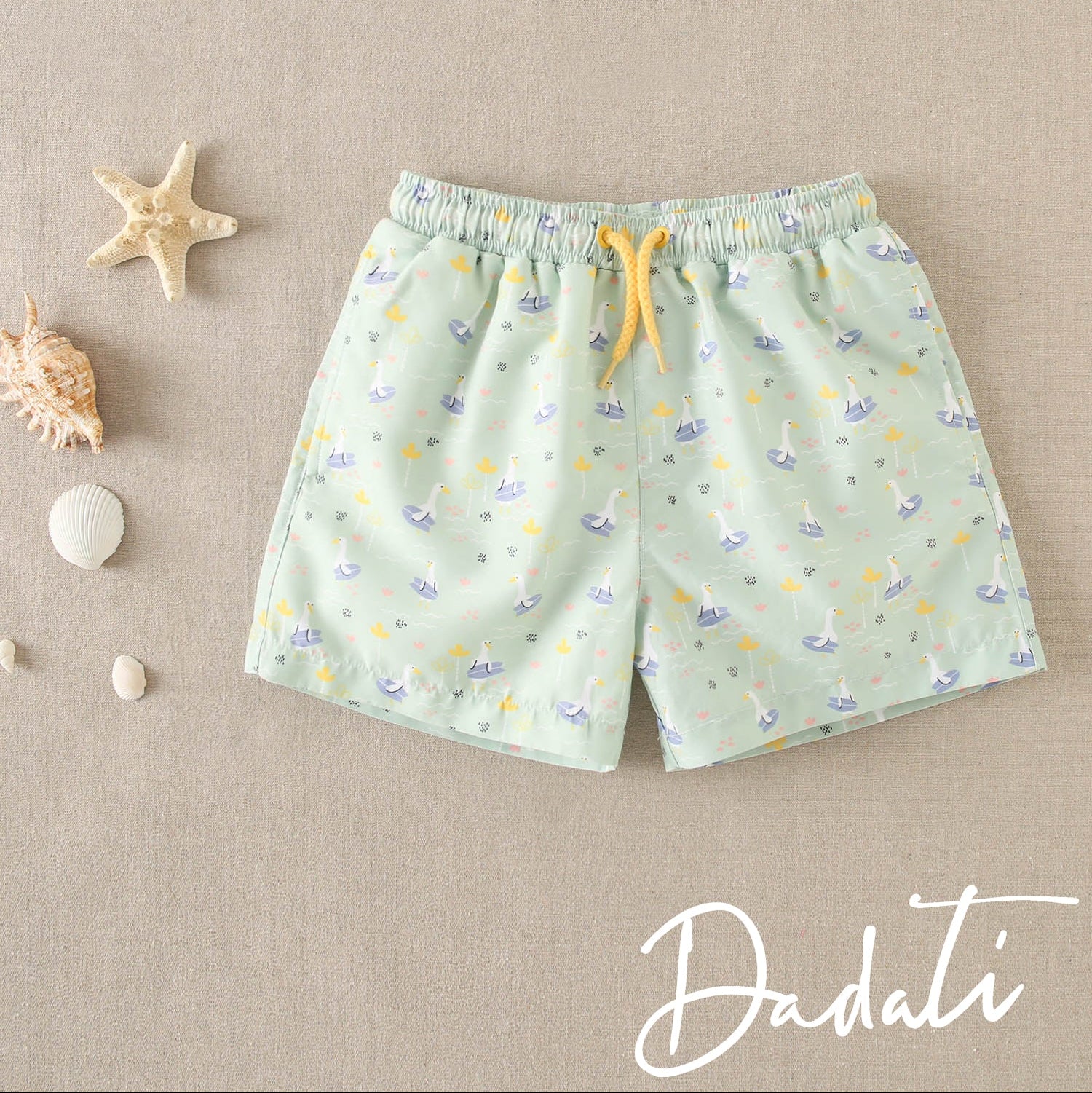 Traje de baño niño verde con lila