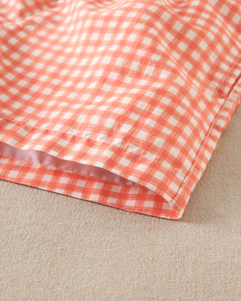 Traje de baño niño cuadro vichy naranja