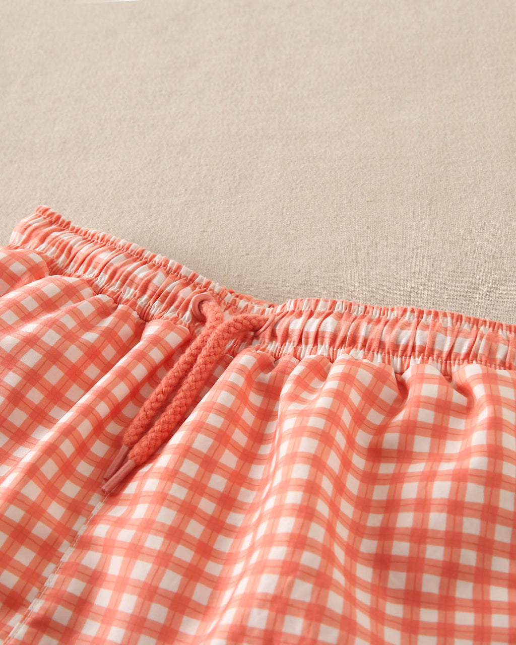 Traje de baño niño cuadro vichy naranja