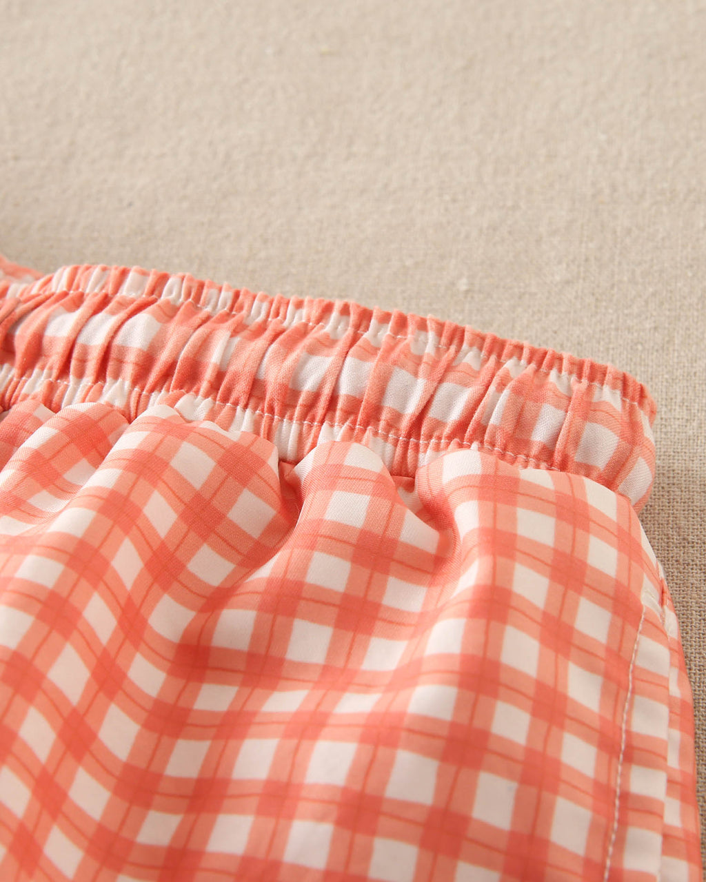 Traje de baño niño cuadro vichy naranja