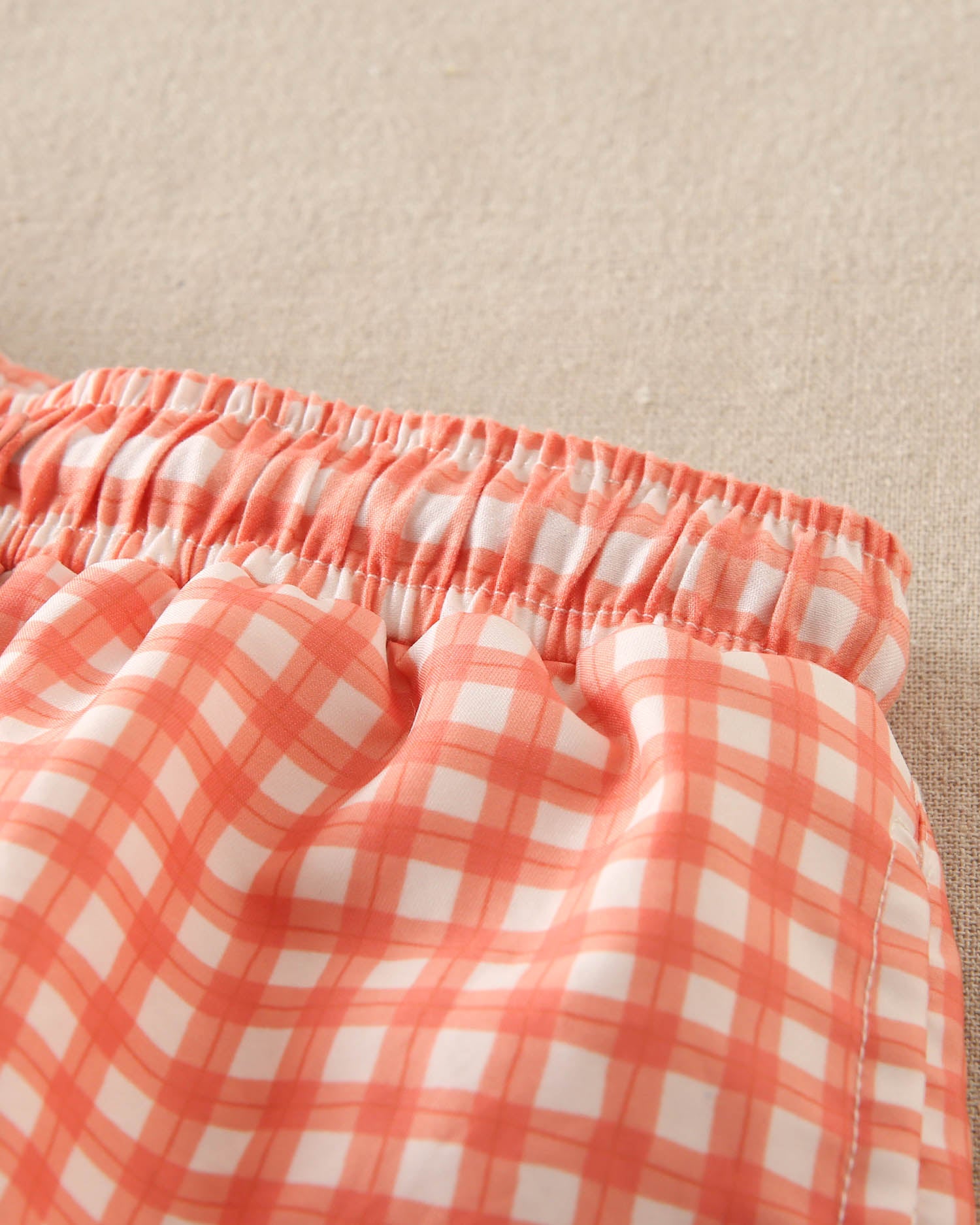 Traje de baño niño cuadro vichy naranja