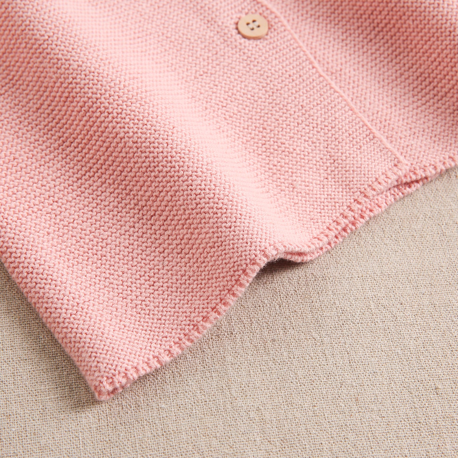 Chaqueta niña punto en color rosa empolvado
