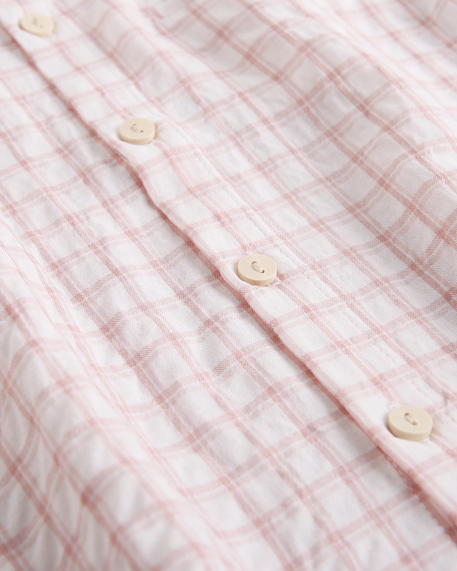 Camisa niño con cuadros rosa y blanco, con cuello mao