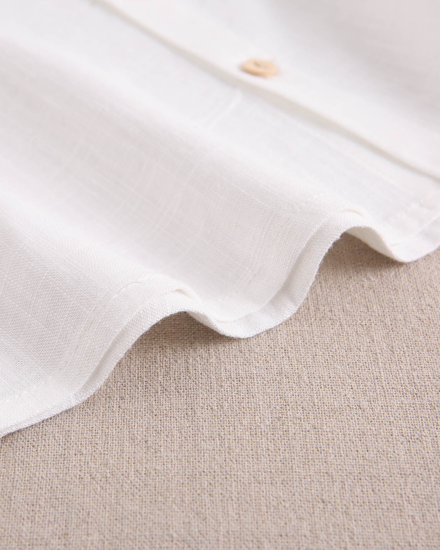 Camisa niño blanca de lino con cuello mao