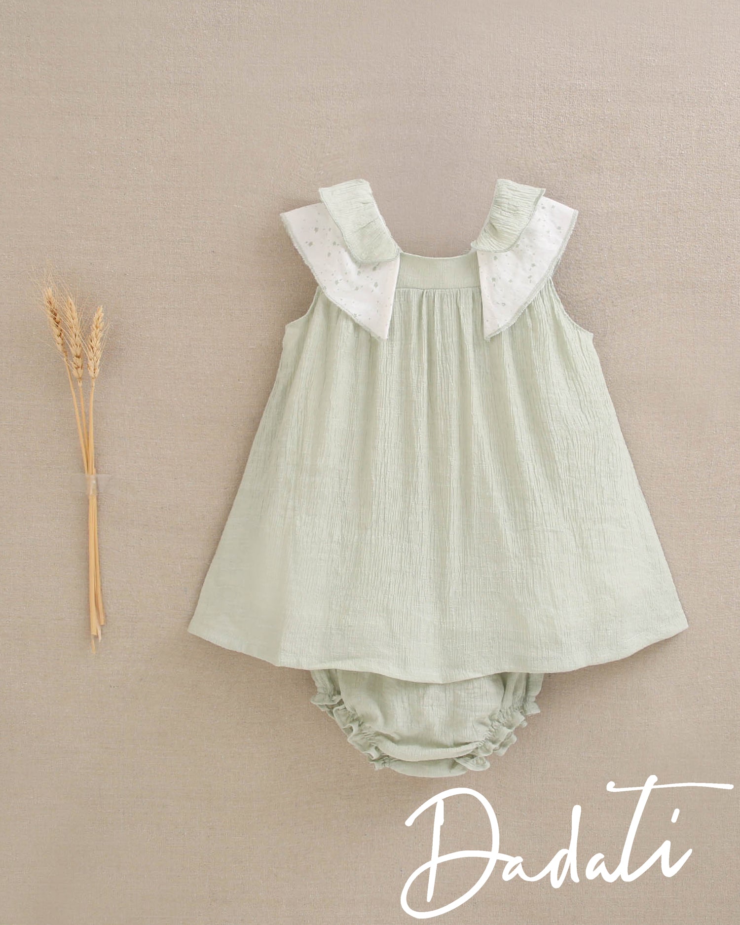 Vestido bebé niña verde agua