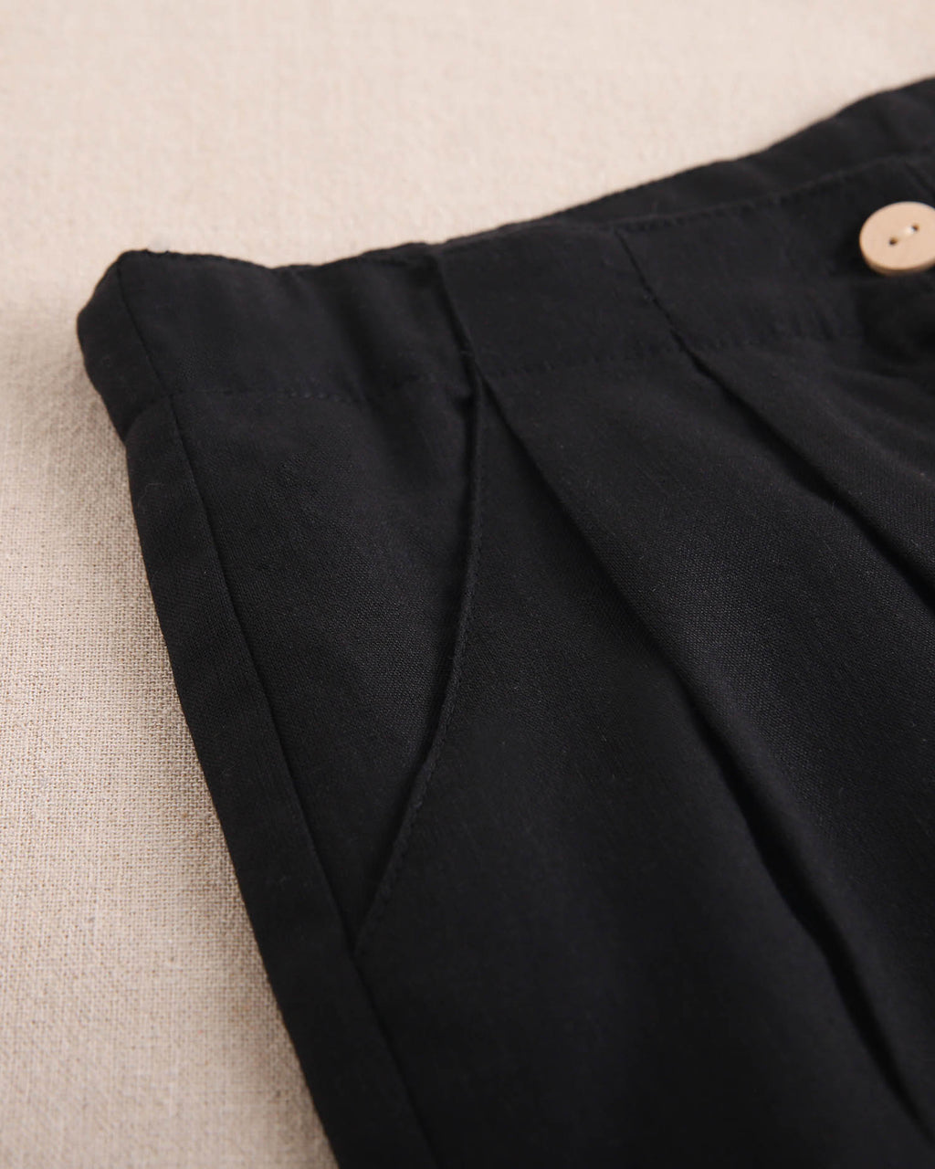 Pantalón niña negro de lino