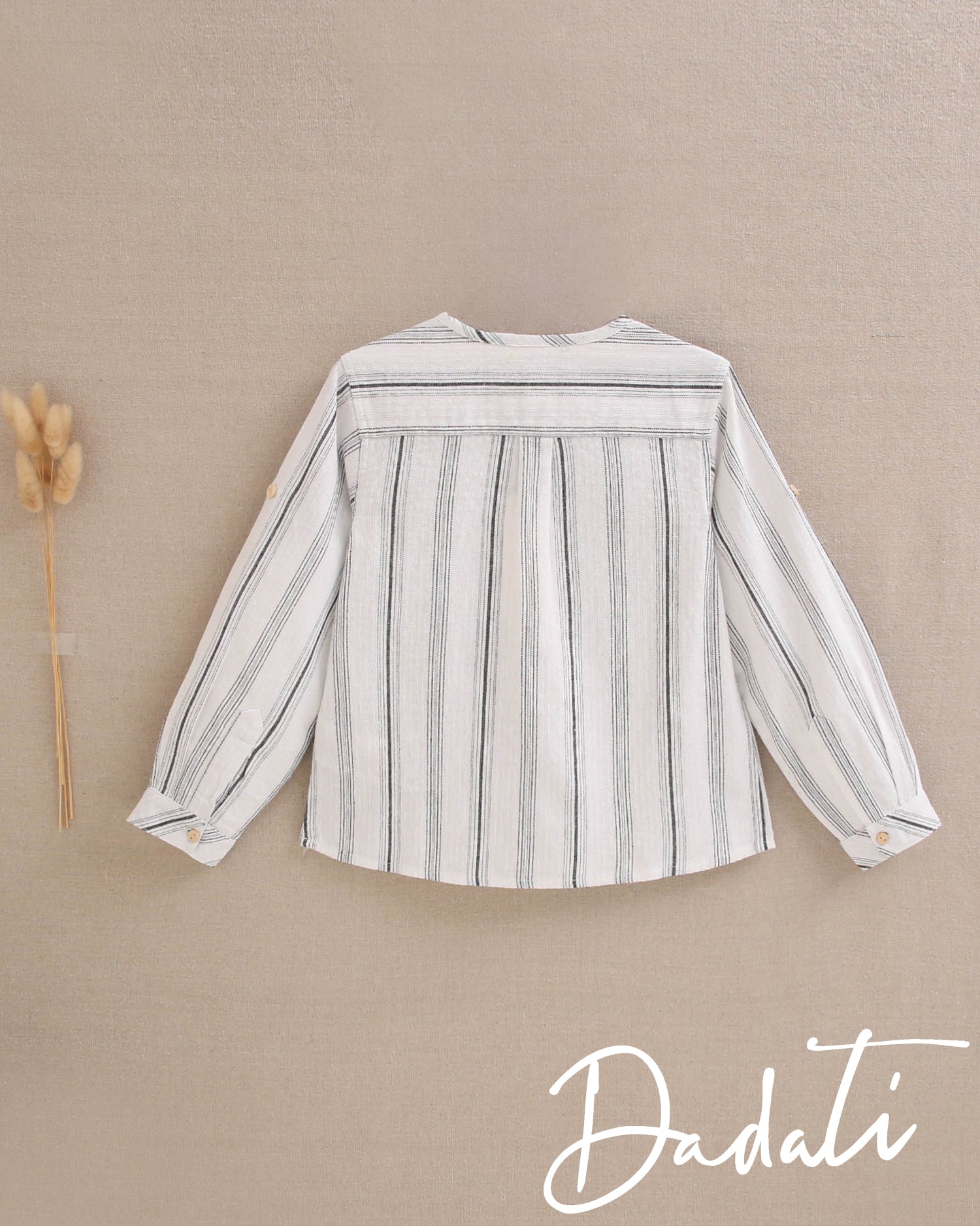 Camisa niño blanca con rayas negras