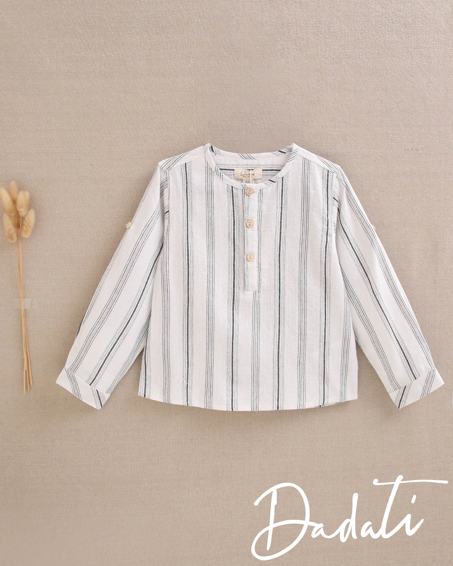 Camisa niño blanca con rayas negras