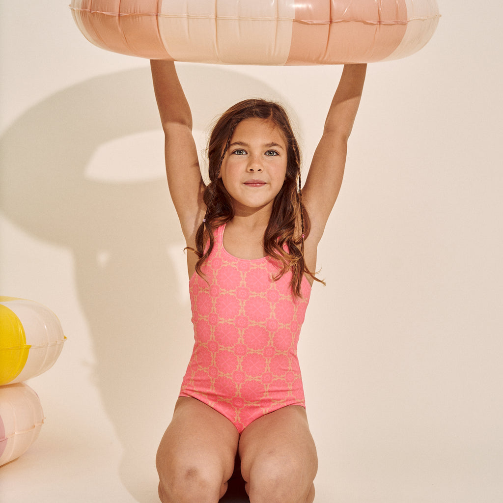 Traje de baño niña fucsia