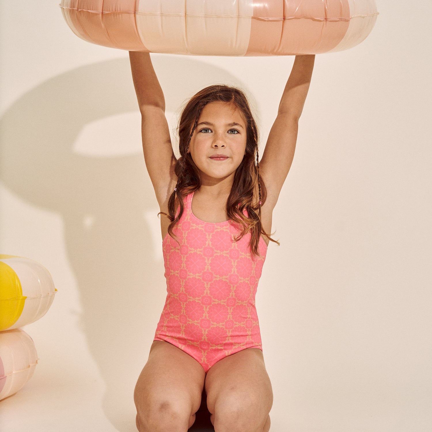 Traje de baño niña fucsia