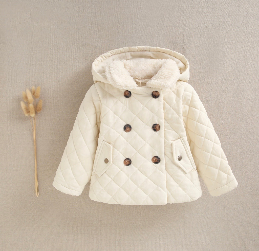 Abrigo de bebé unisex crudo acolchado