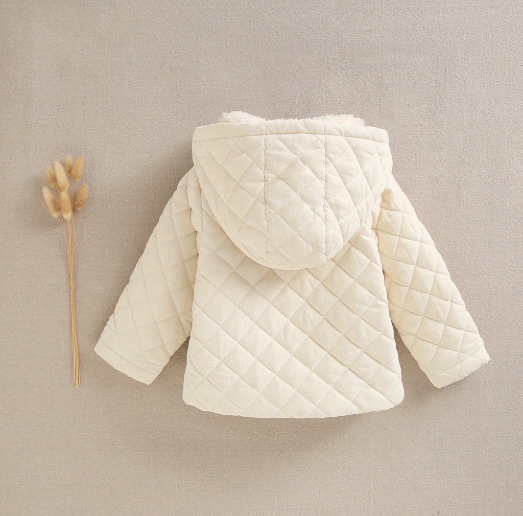 Abrigo de bebé unisex crudo acolchado
