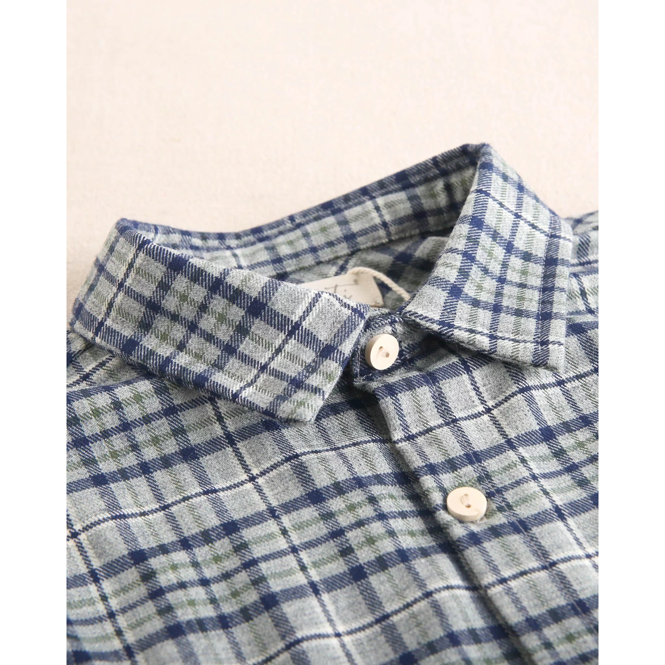 Camisa de bebé niño de cuadros azul marino y verde