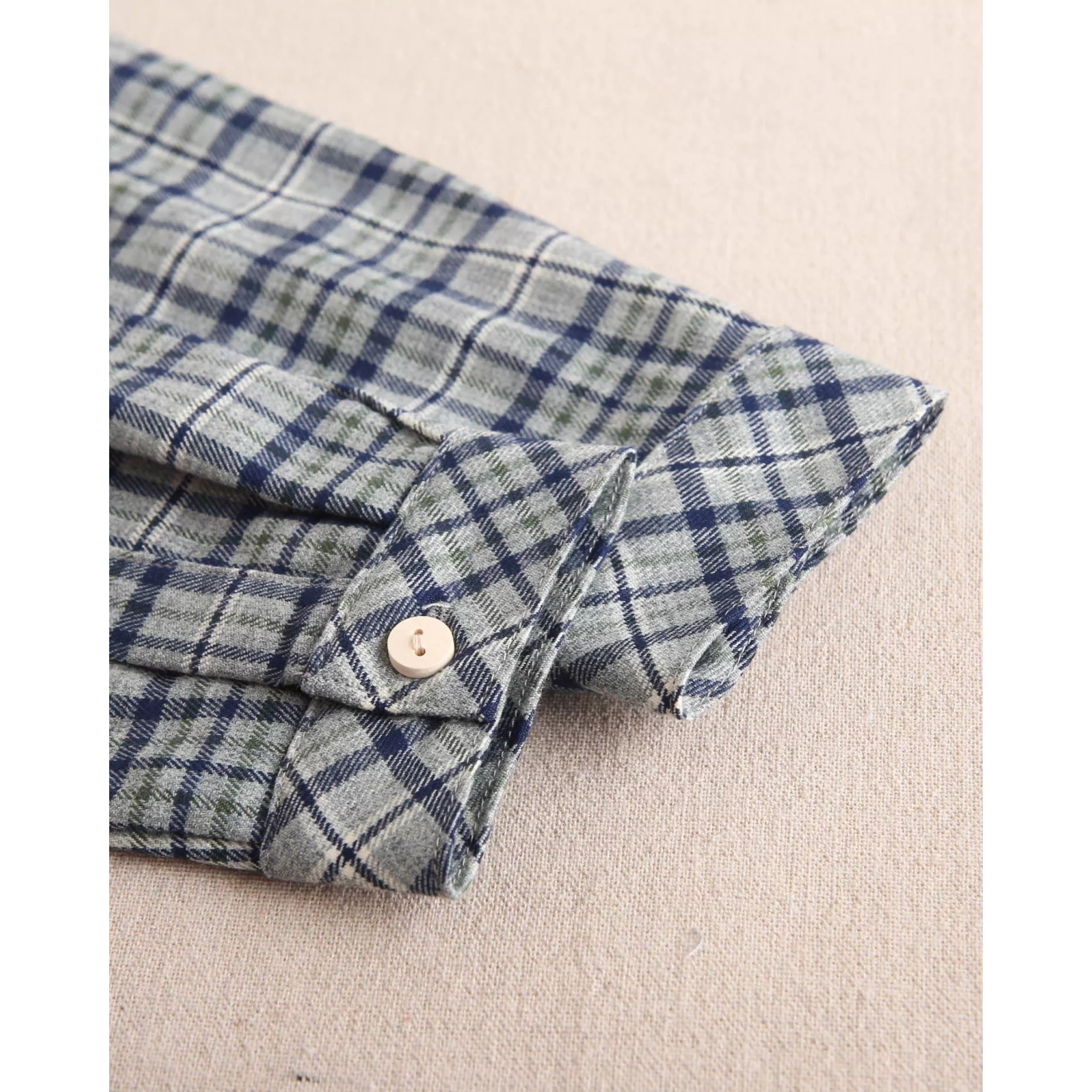 Camisa de bebé niño de cuadros azul marino y verde