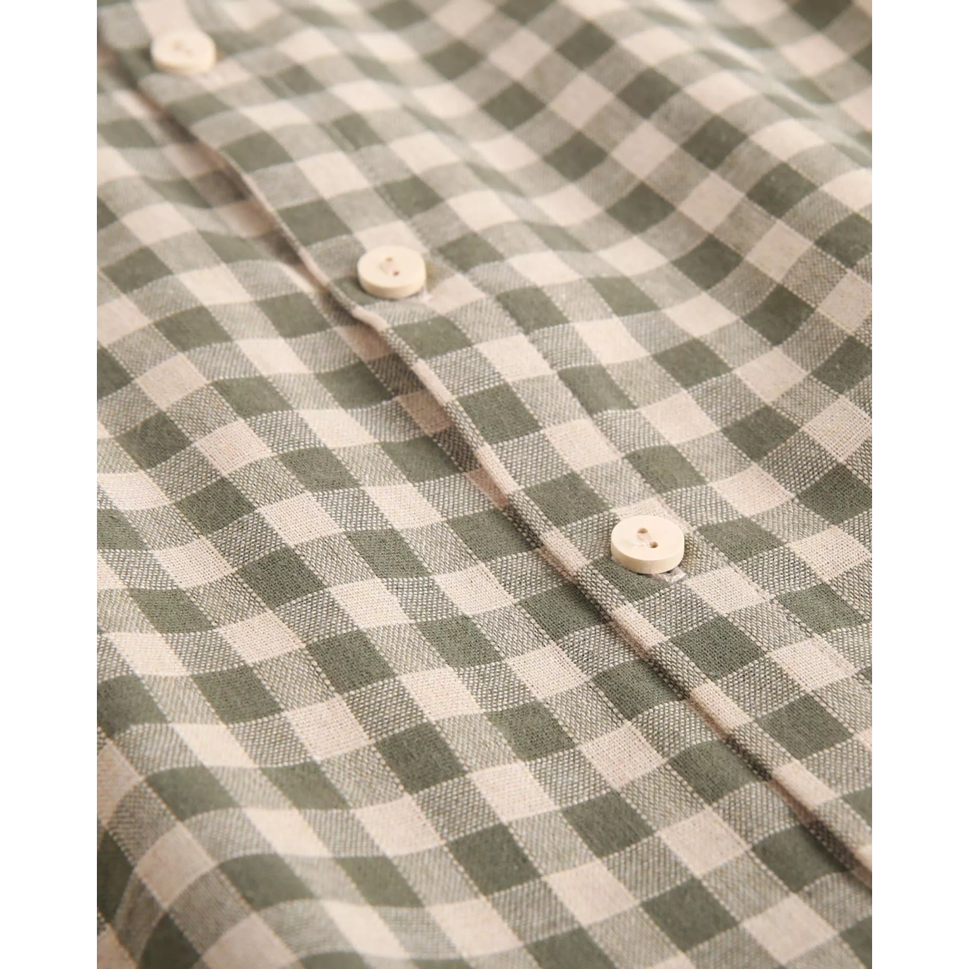 Camisa de bebé niño de cuadros vichy en verde y beige