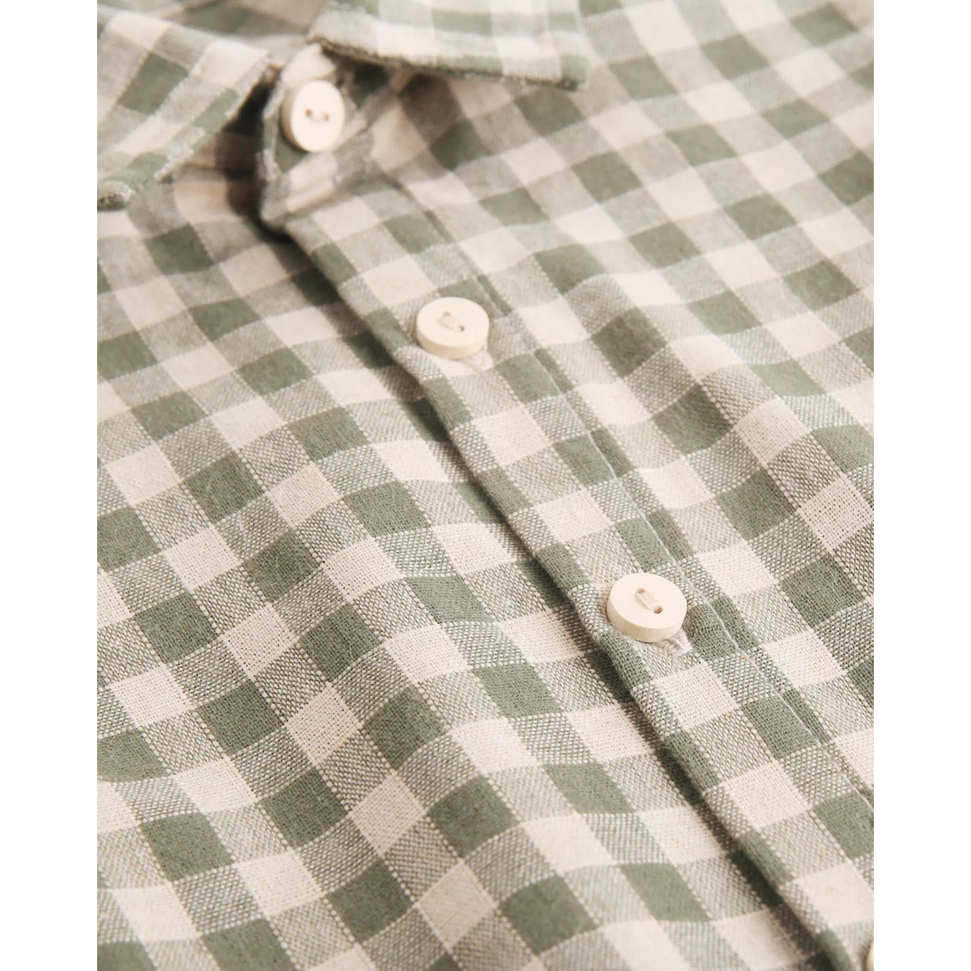 Camisa de niño de cuadros vichy en verde y beige