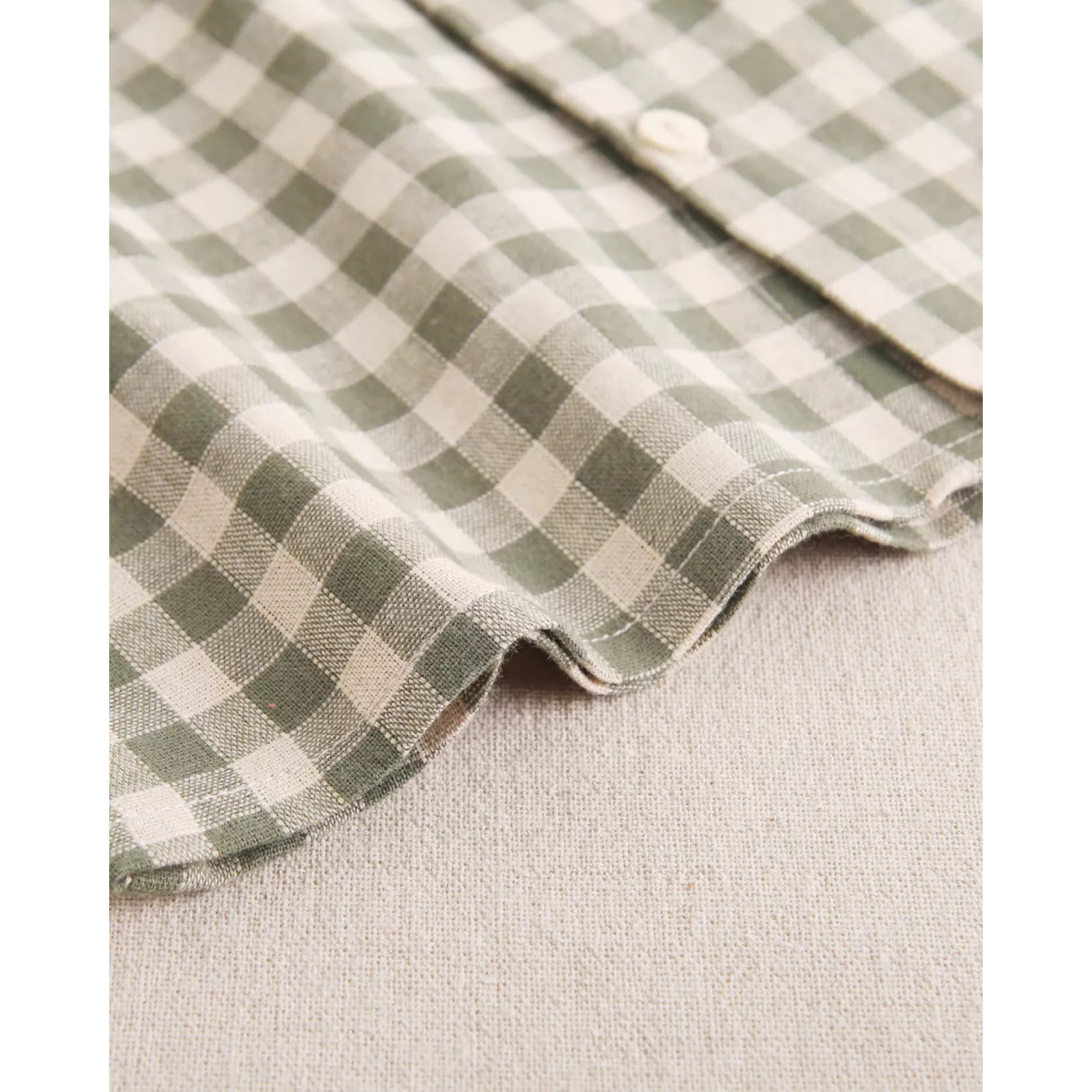 Camisa de niño de cuadros vichy en verde y beige
