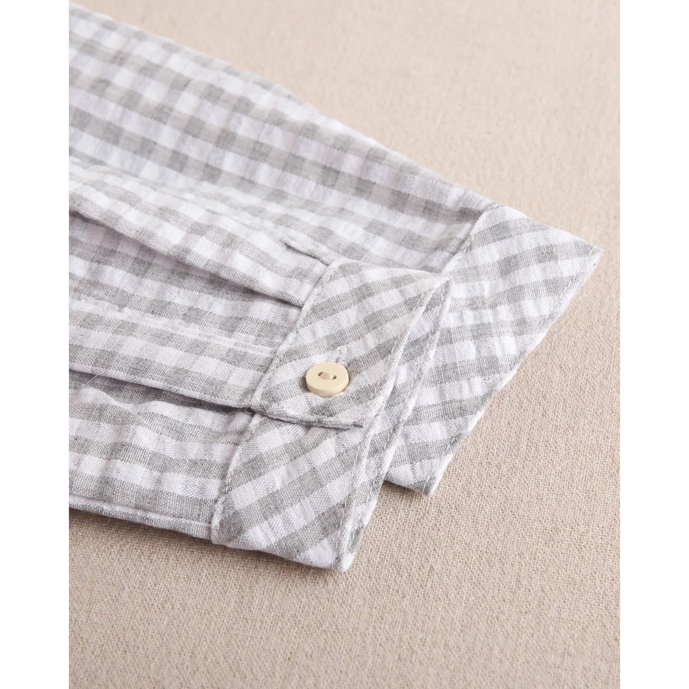 Camisa de niño de cuadros vichy gris y blanco