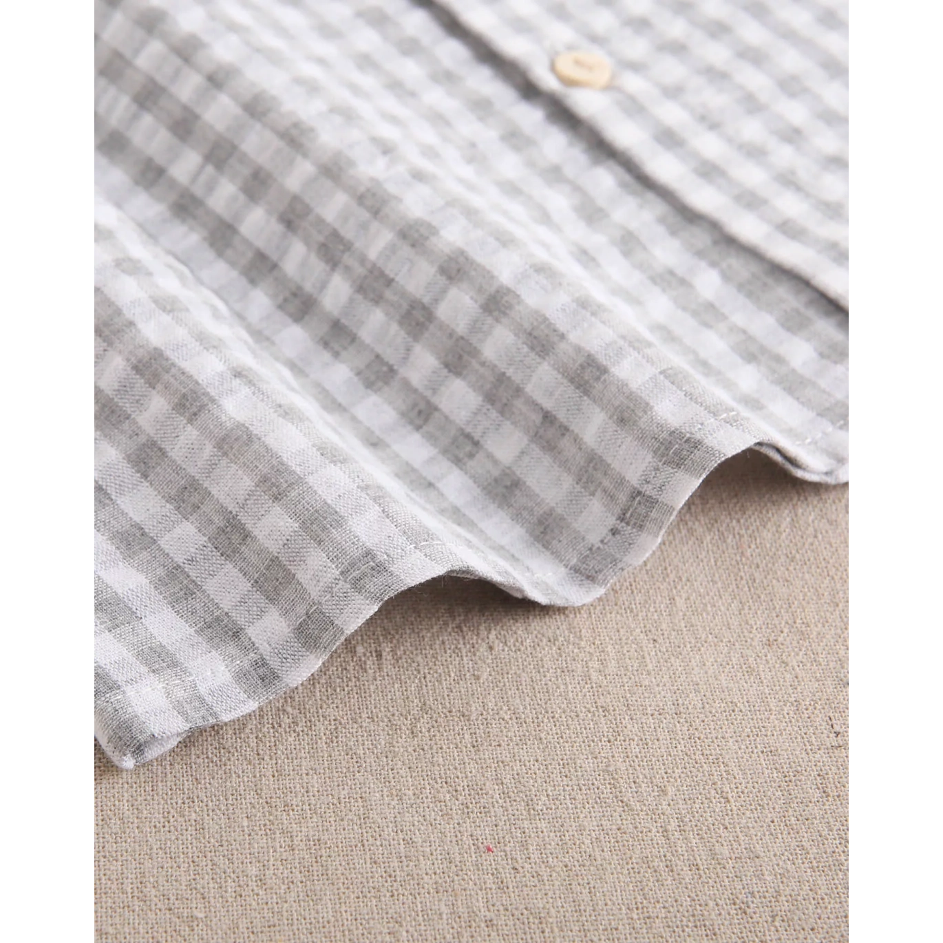 Camisa de niño de cuadros vichy gris y blanco
