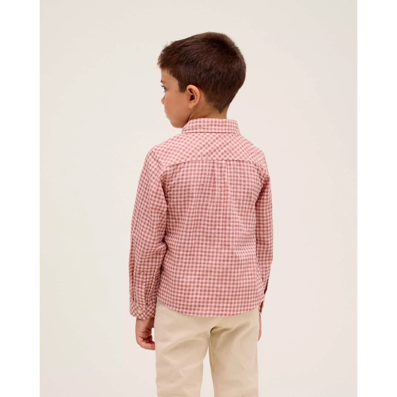 Camisa de niño de manga larga de cuadros
