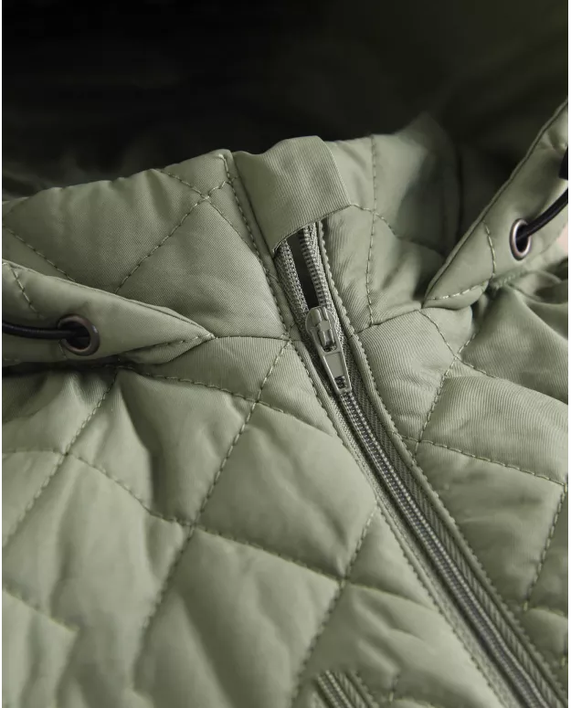Parka acolchado con capucha para niño en color verde