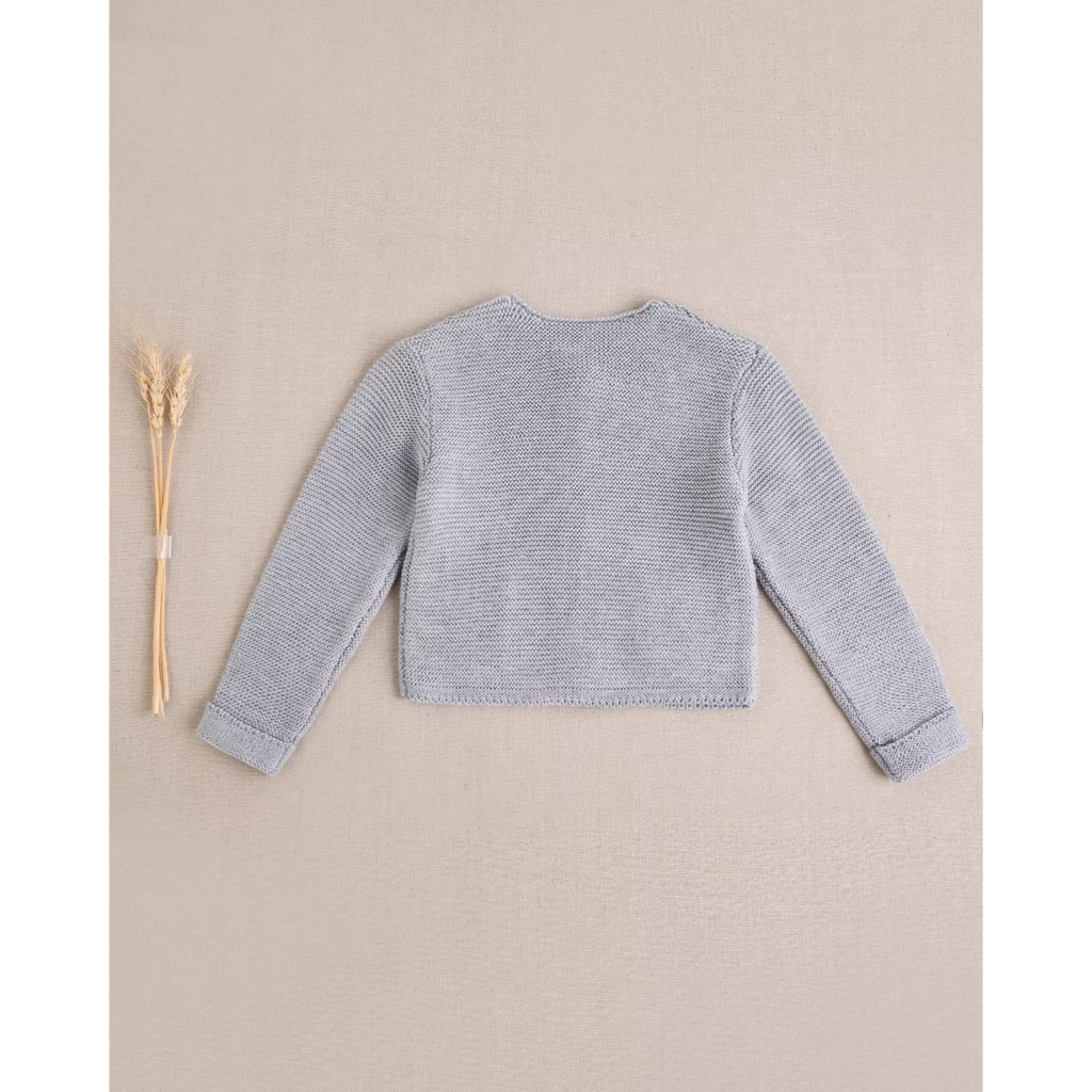 Chaqueta de bebé niña de punto color gris