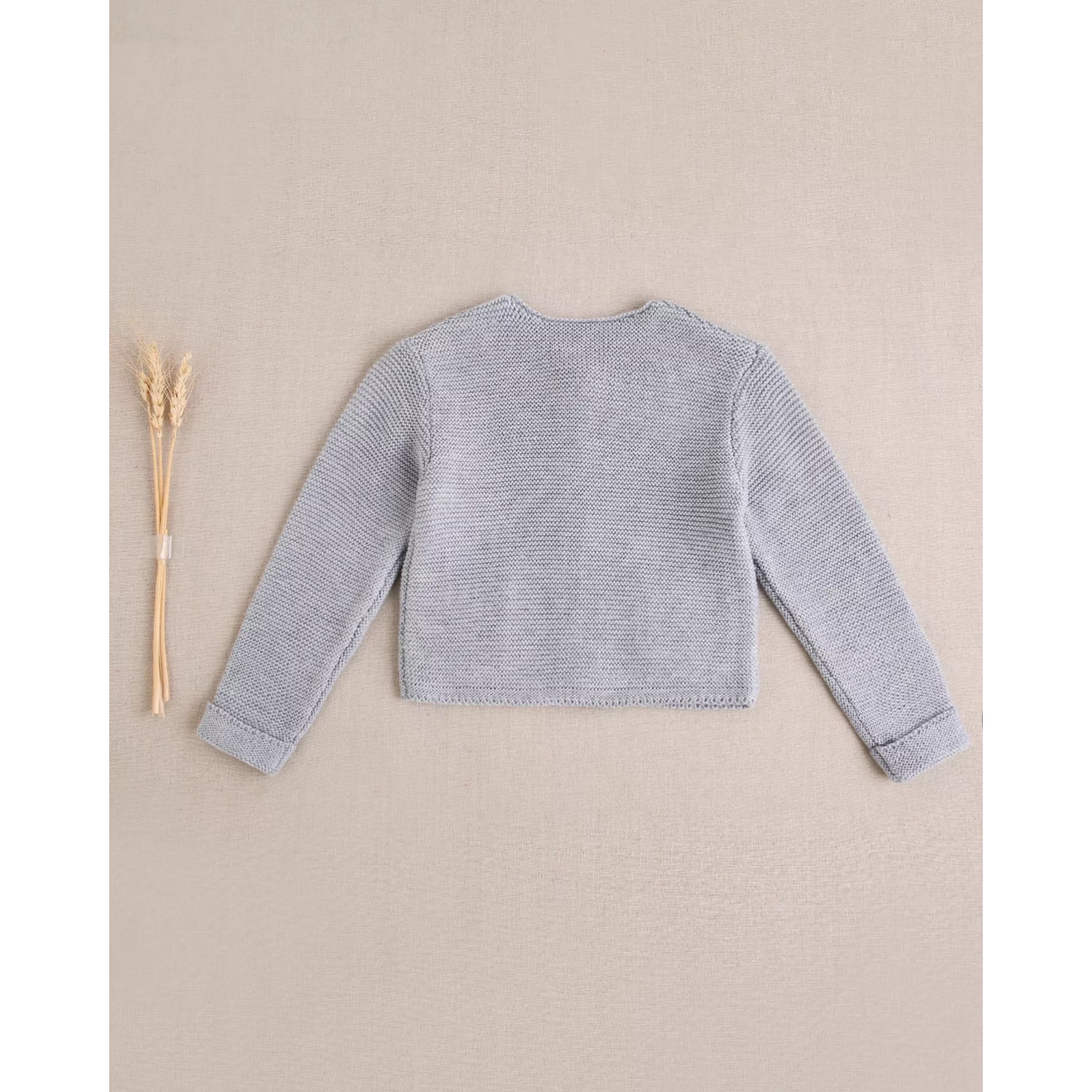 Chaqueta de bebé niña de punto color gris