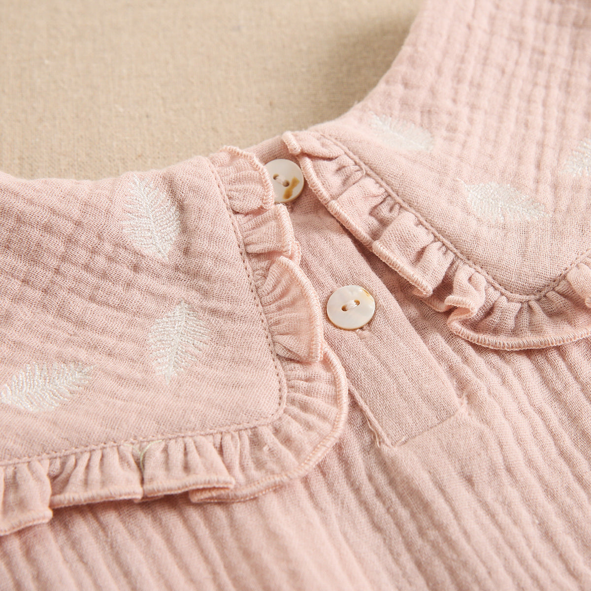 Blusa de niña rosa palo en tejido bambula