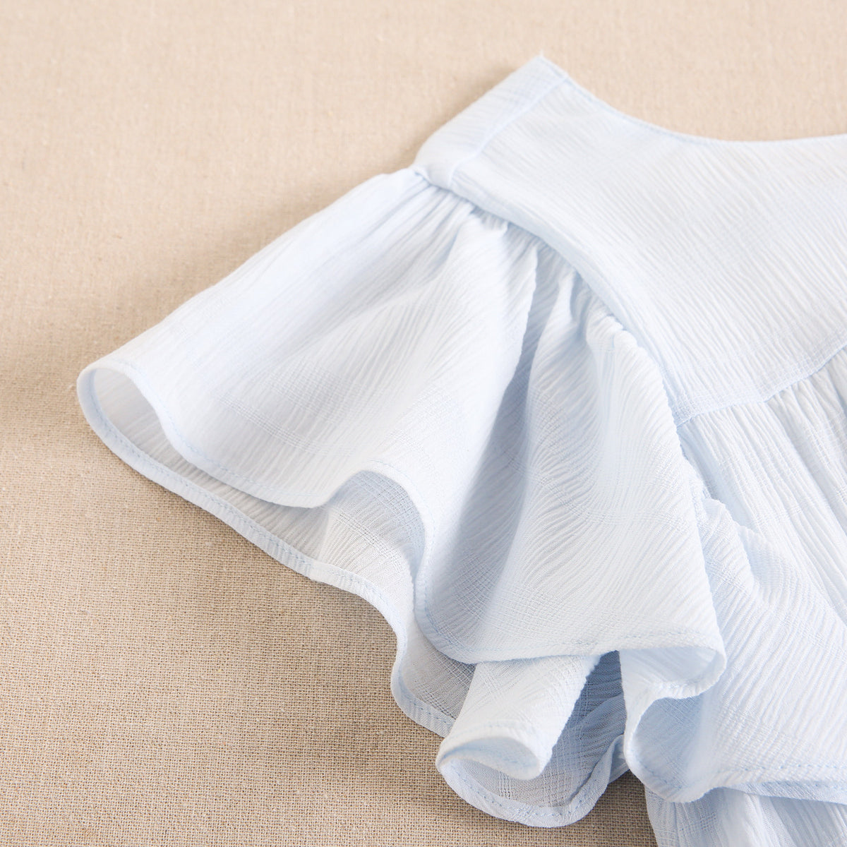 Vestido niña celeste con blanco