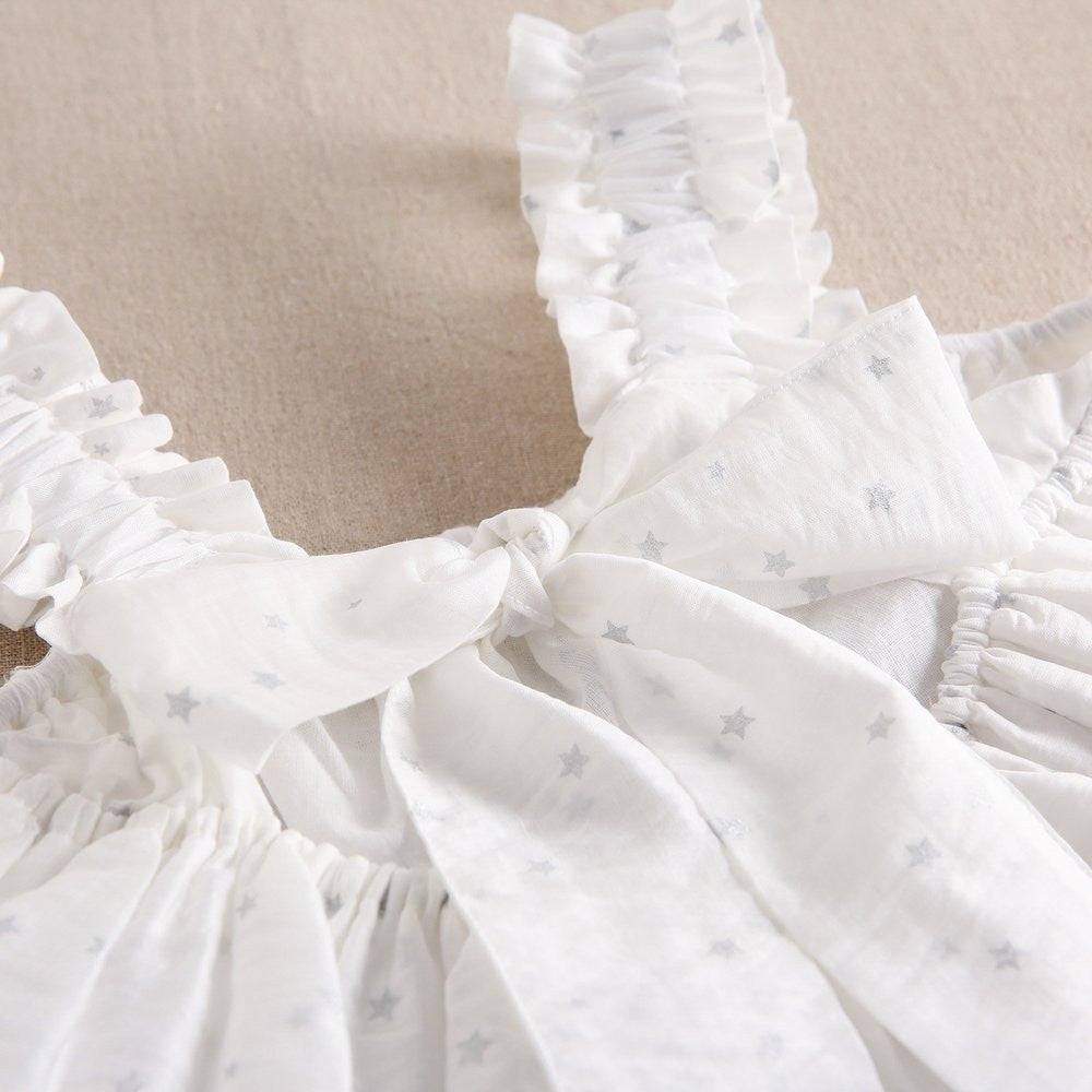 Blusa niña blanca con estrellas glitter grises