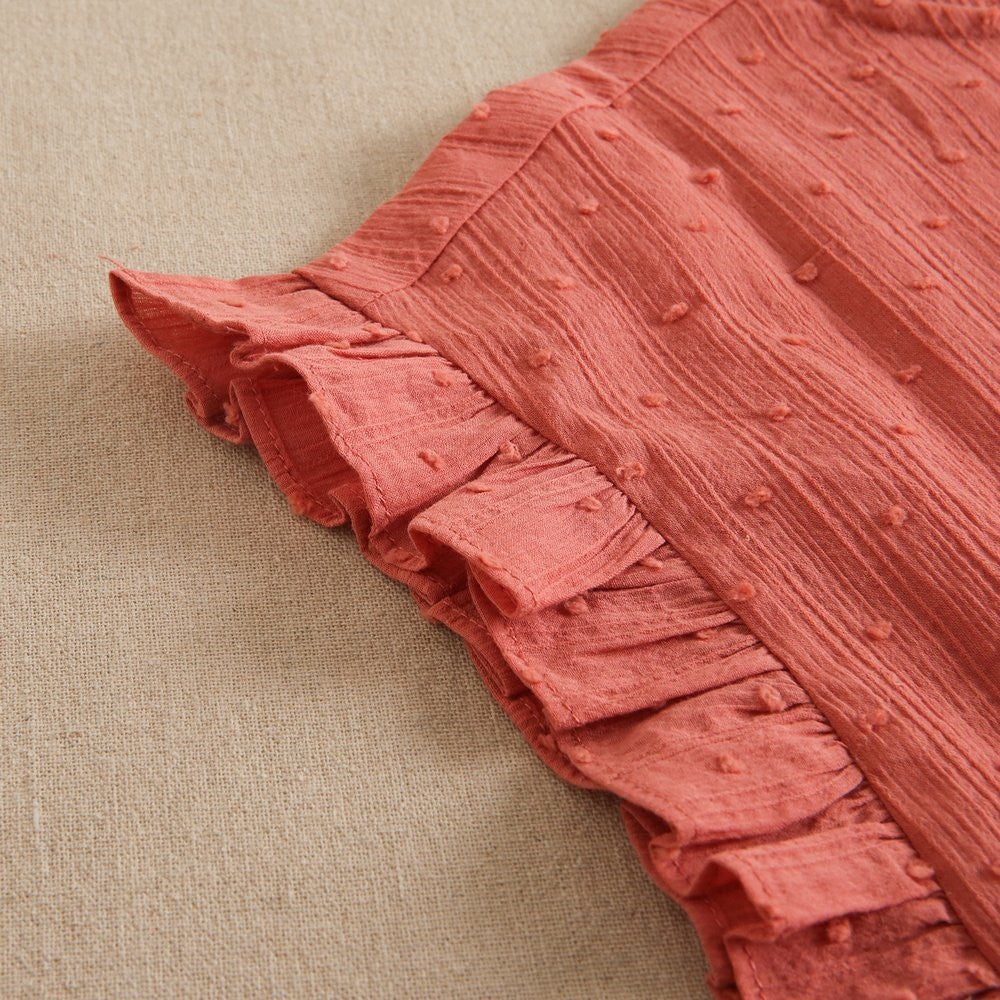 Blusa niña en plumeti color coral