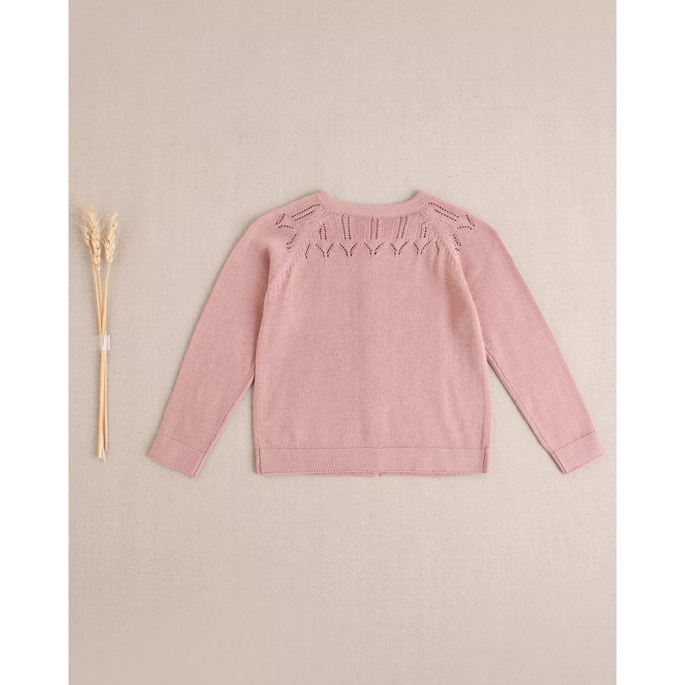 Chaleco Jersey de bebé niña de punto color rosa