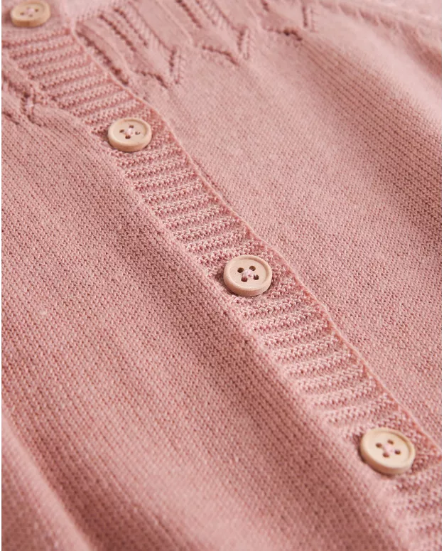 Chaleco Jersey de bebé niña de punto color rosa