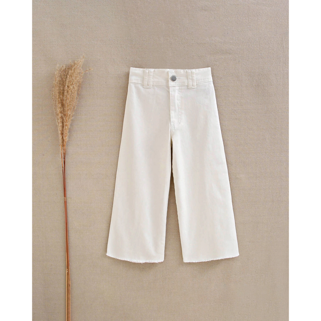 Jeans de niña en blanco tipo culotte