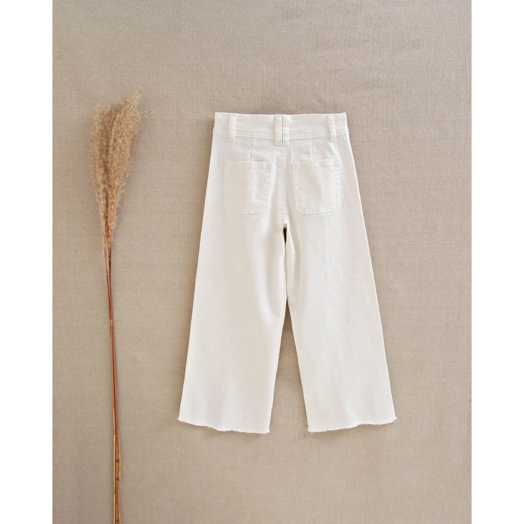Jeans de niña en blanco tipo culotte