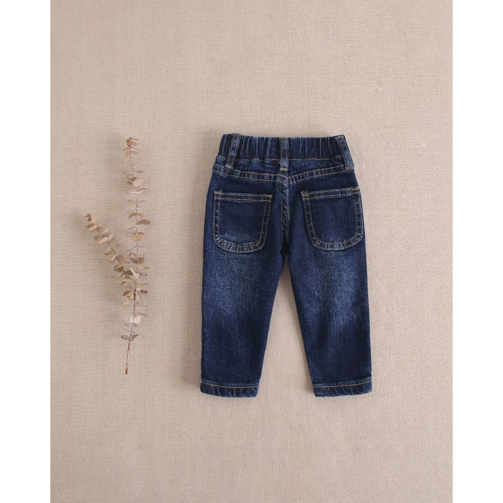 Jeans vaquero desgastado largo de bebé con elástico