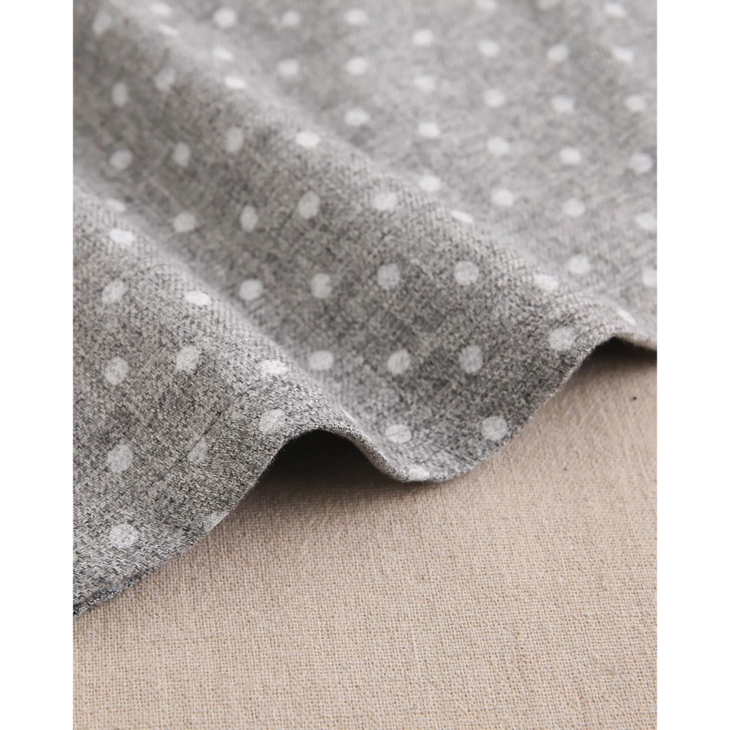 Vestido de bebé niña en gris jaspeado con topos
