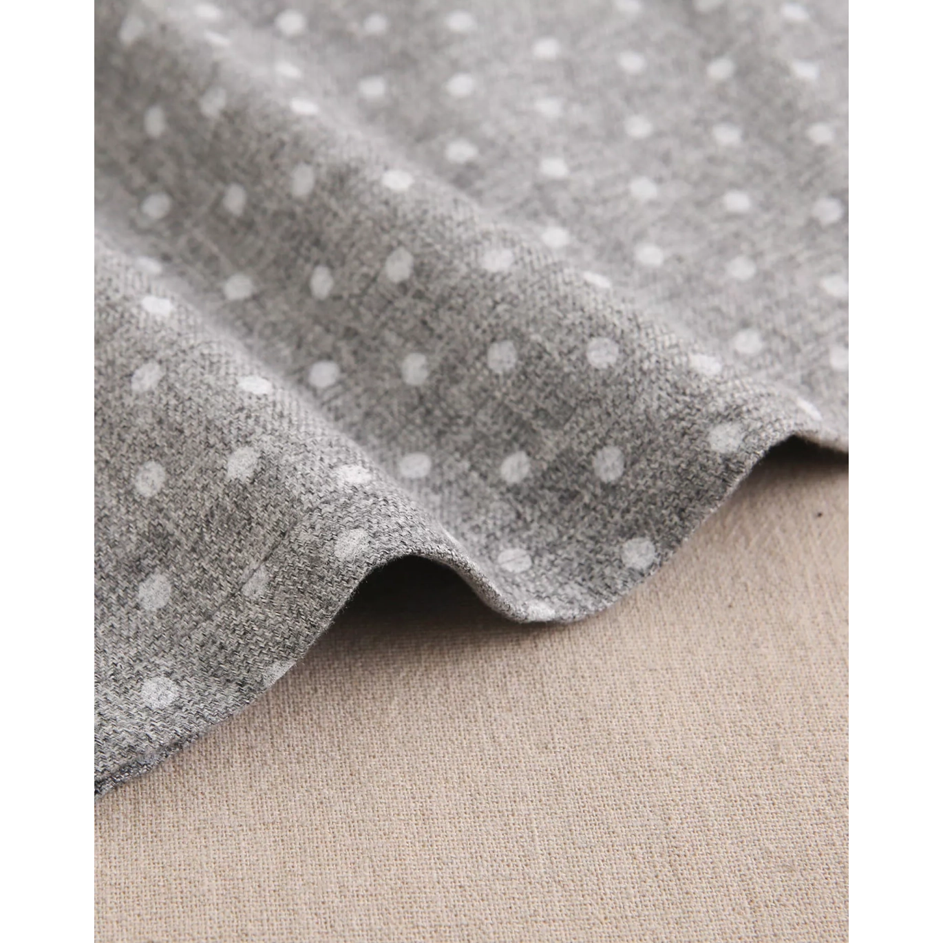 Vestido de bebé niña en gris jaspeado con topos