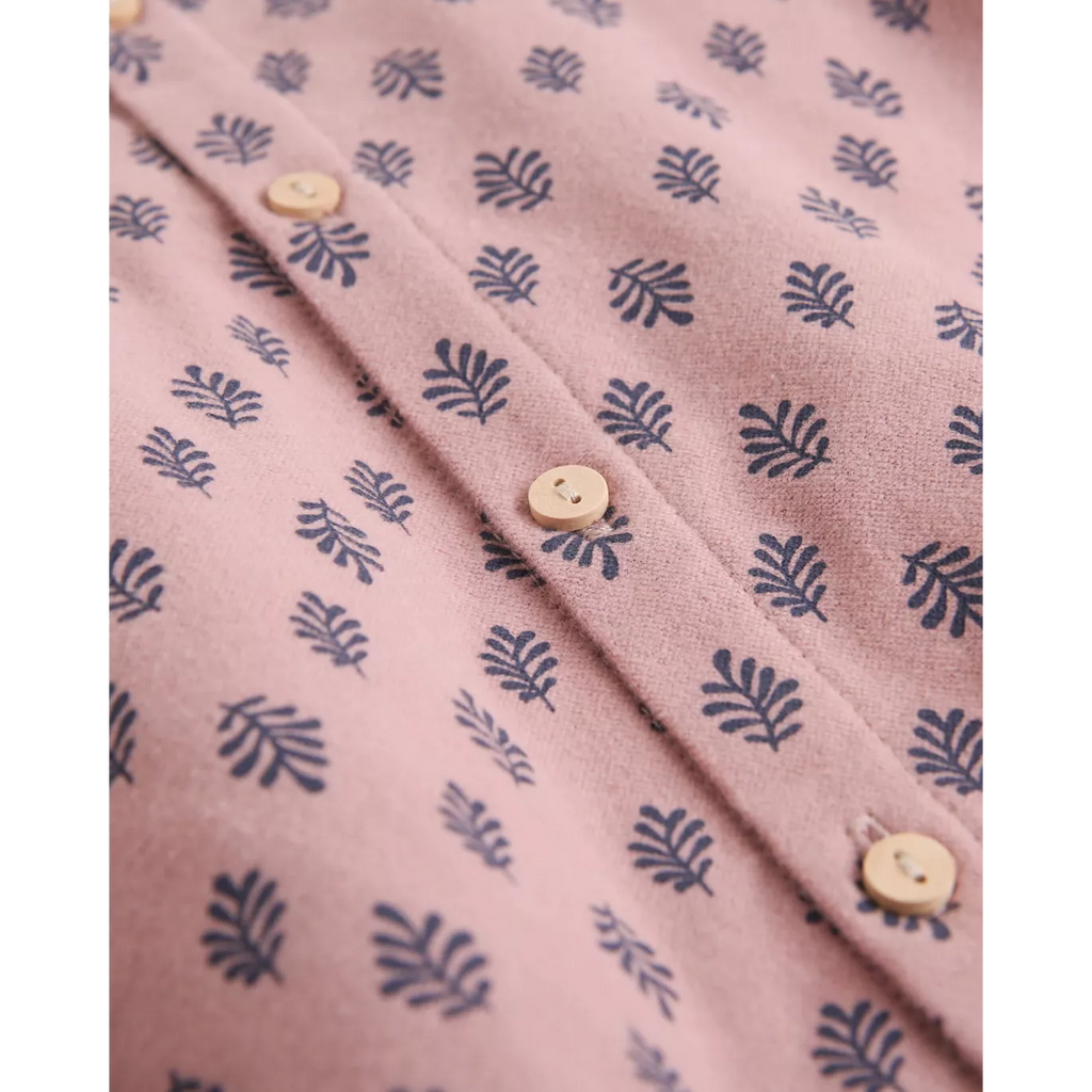 Vestido de bebé niña rosa con estampado de hojas