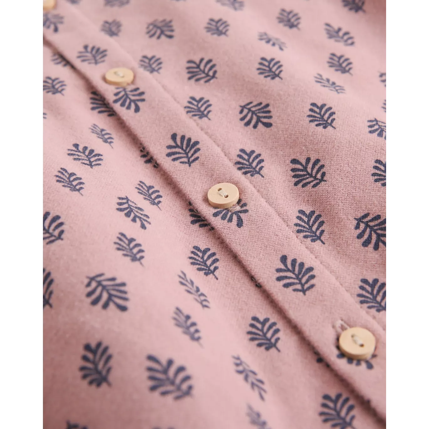 Vestido de bebé niña rosa con estampado de hojas